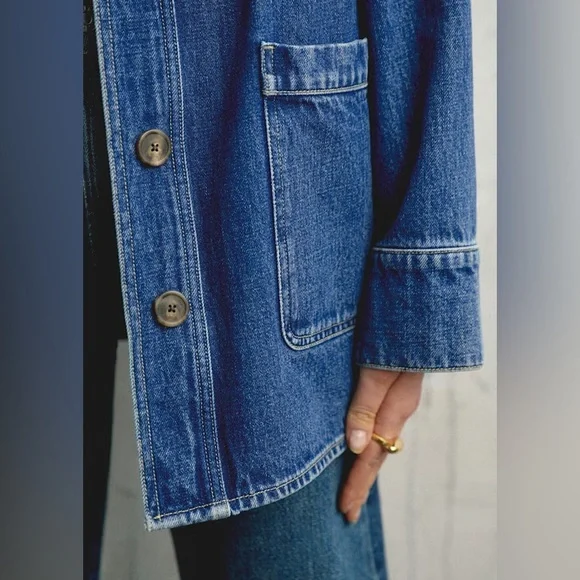 Denim Button Up Chore Jacket - Picture 2 of 5